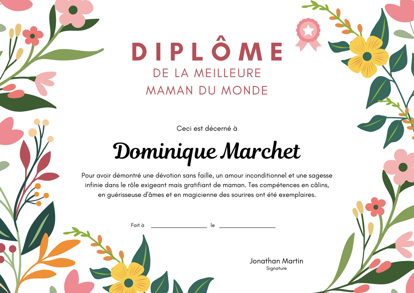 Diplome Personnalise