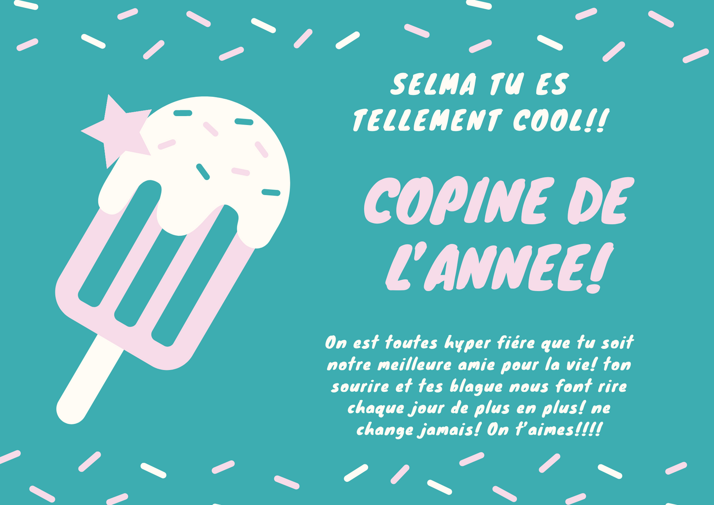 Diplôme meilleur copine ou copains